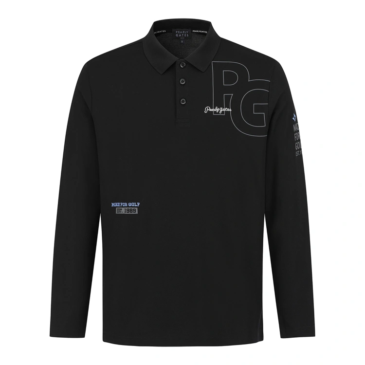 Áo golf nữ tay dài cổ polo phối logo màu đen — ảnh 3