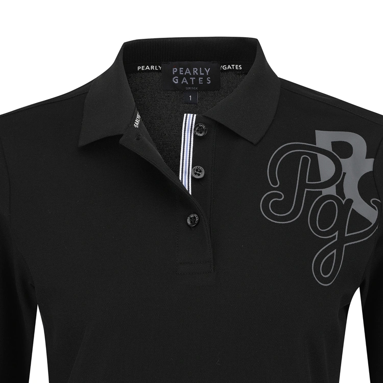 Áo golf nữ tay dài cổ polo phối logo màu đen — ảnh 5