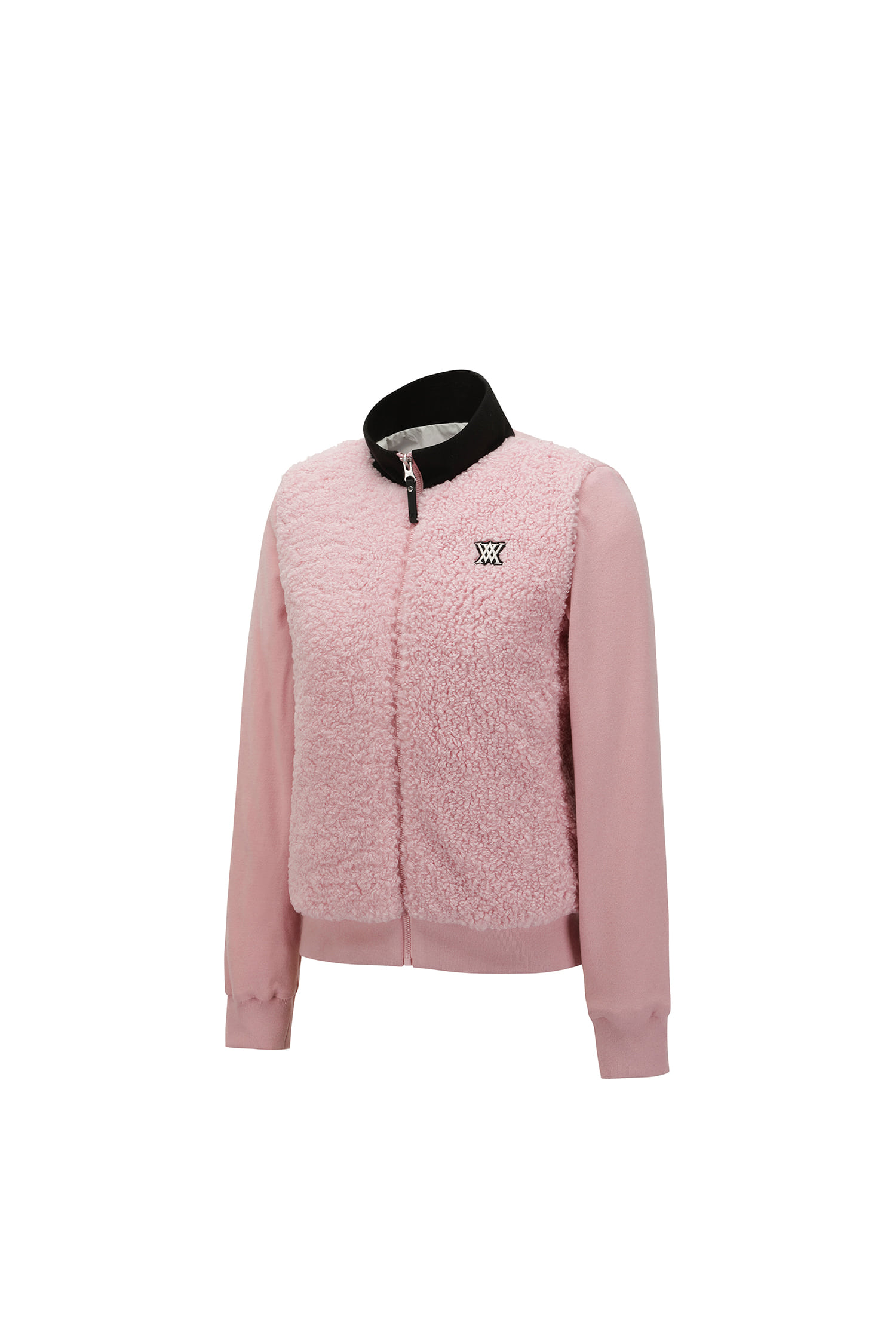 Áo knit golf nữ dáng bomber màu hồng nhạt — ảnh 3