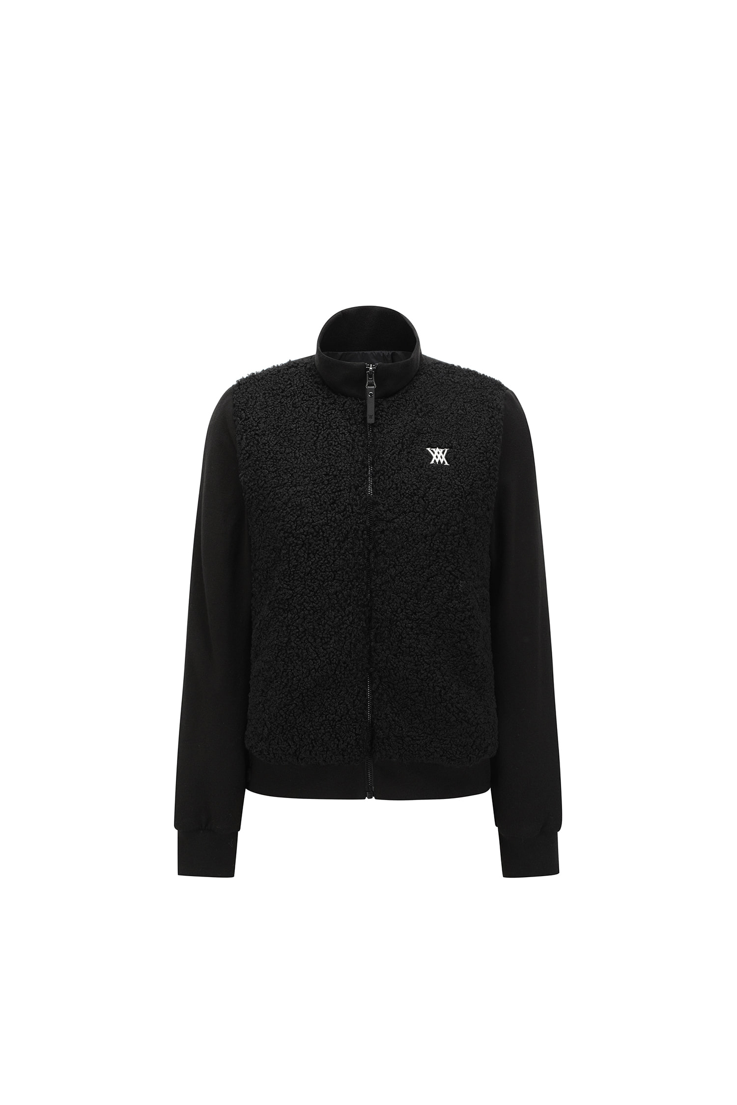 Áo knit golf nữ cổ trụ tay dài màu đen — Anew | Seoul Golf Fashion