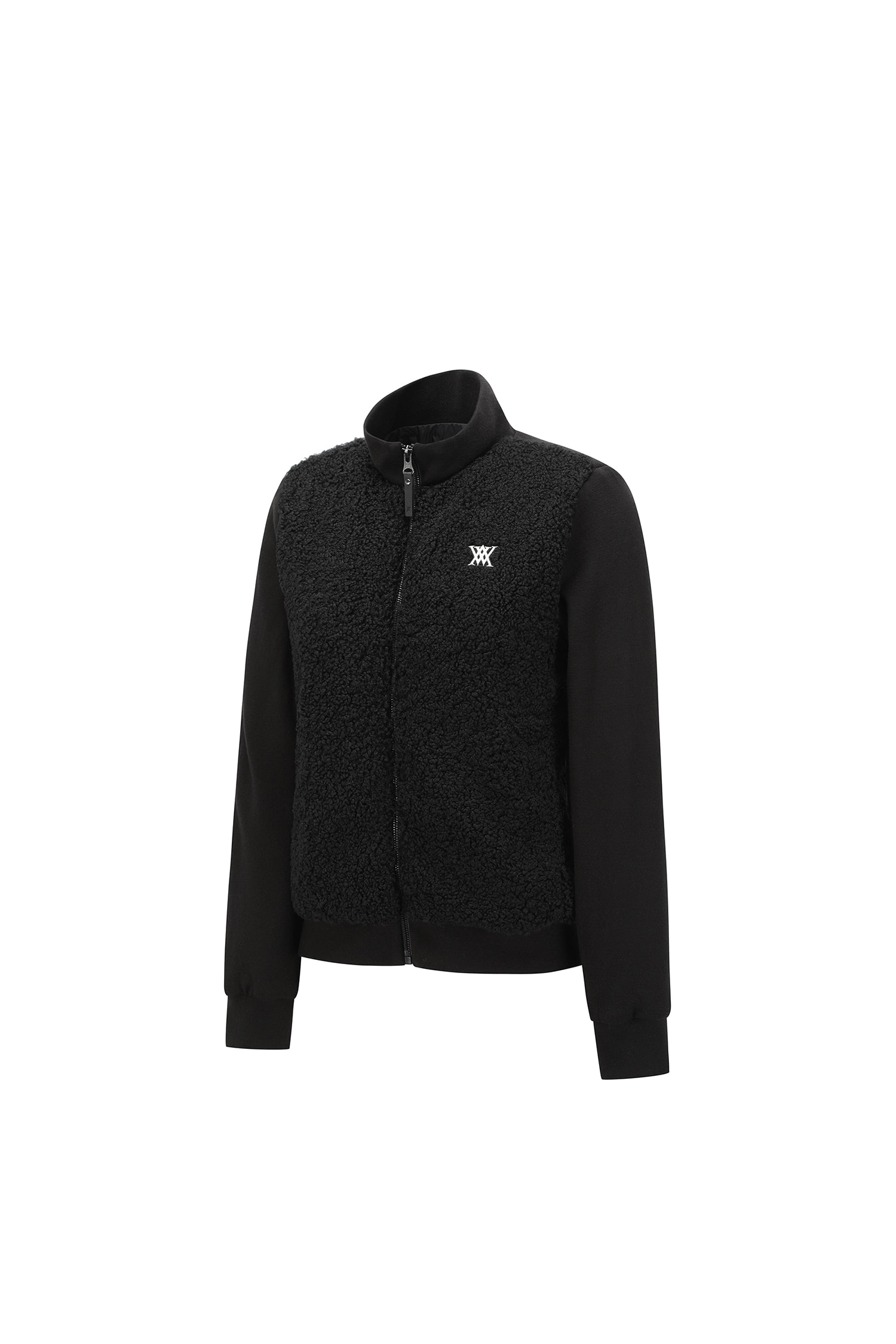 Áo knit golf nữ cổ trụ tay dài màu đen — ảnh 3