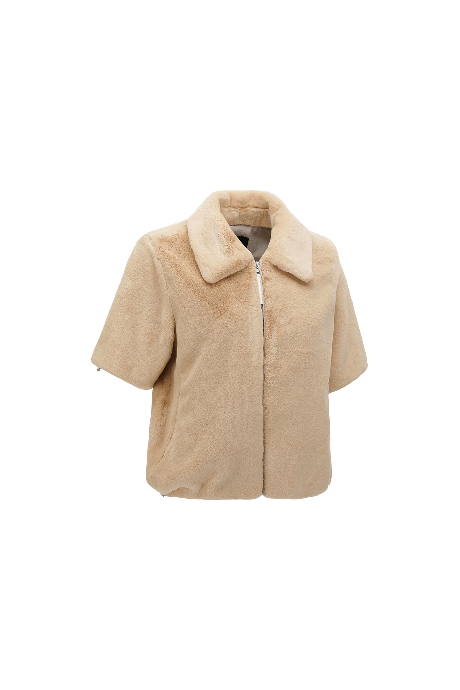 Áo khoác golf nữ dáng jumper tay ngắn màu be — ảnh 4