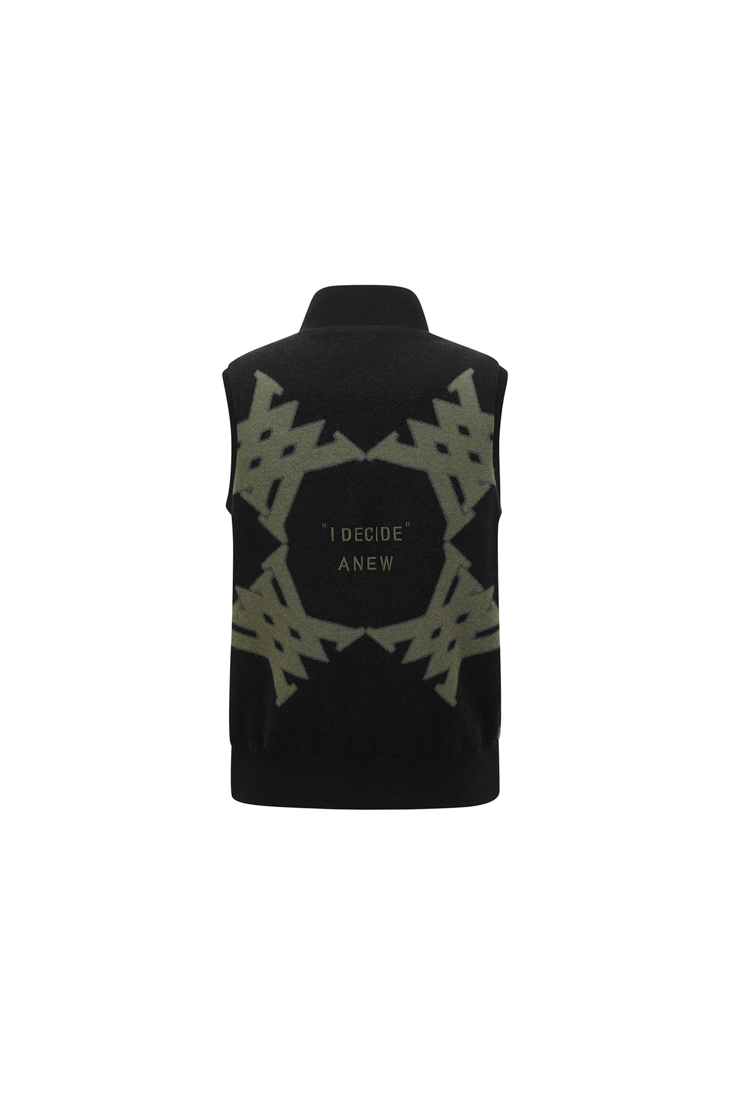 Áo vest golf nữ dáng cổ cao phối màu ghi đen — ảnh 2
