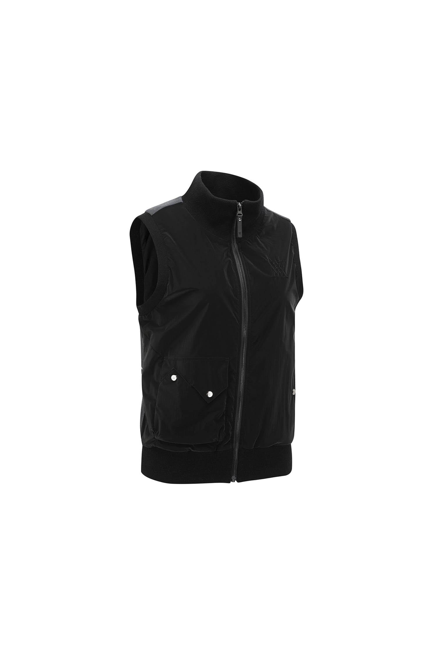 Áo vest golf nữ dáng suông cổ cao màu đen — ảnh 4