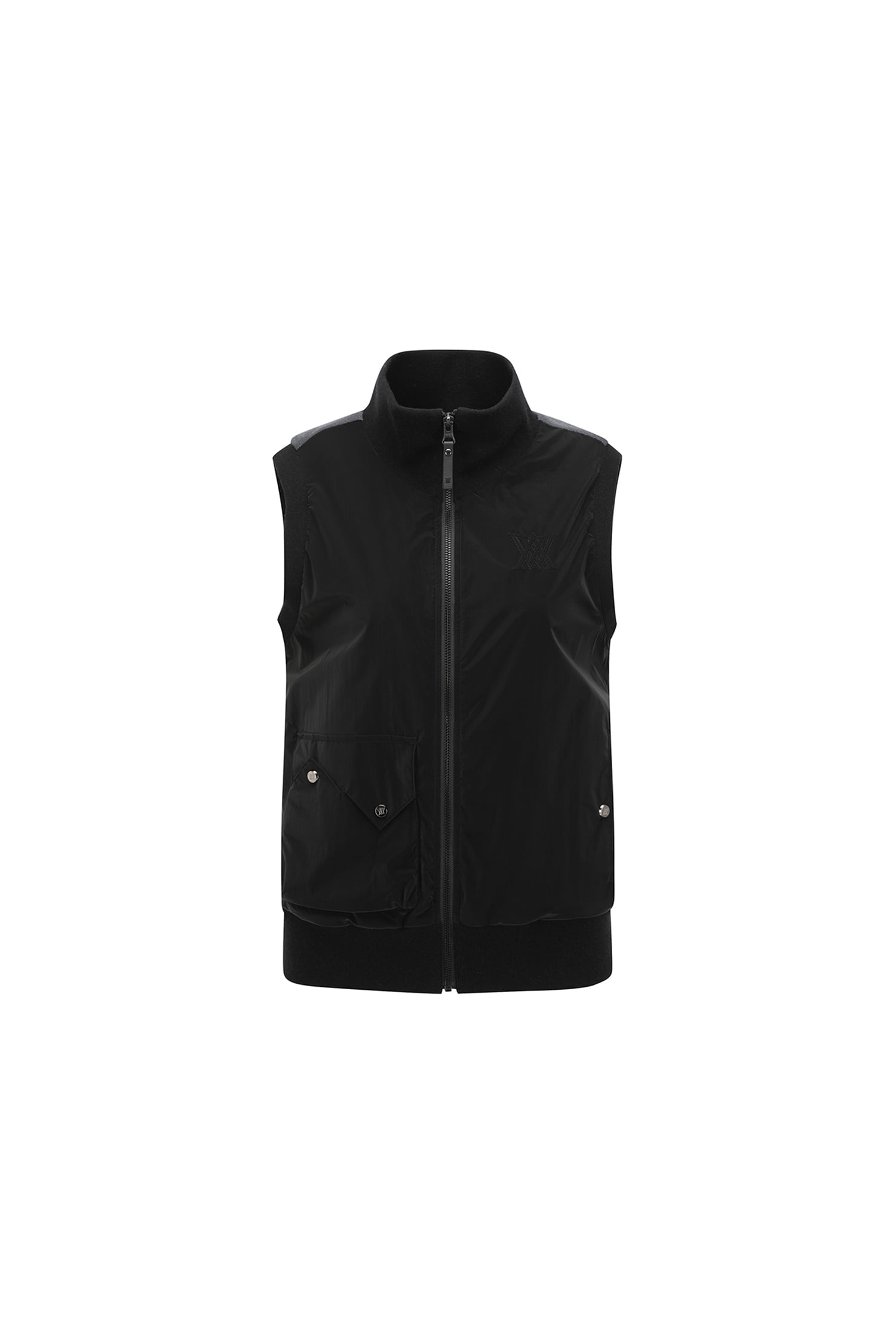 Áo vest golf nữ dáng suông cổ cao màu đen — Anew | Seoul Golf Fashion