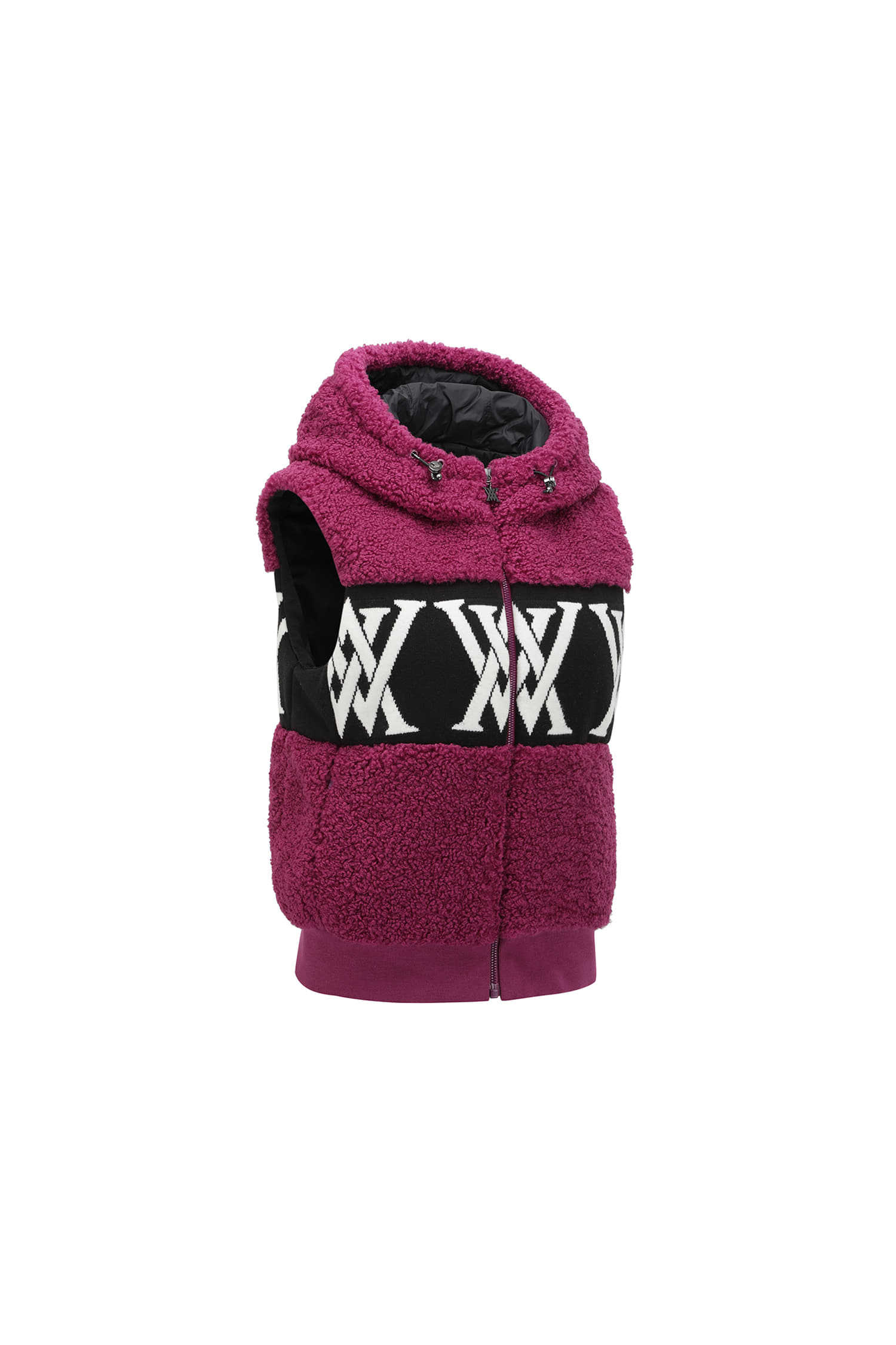 Áo vest golf nữ dáng suông màu tím mận họa tiết logo — ảnh 4