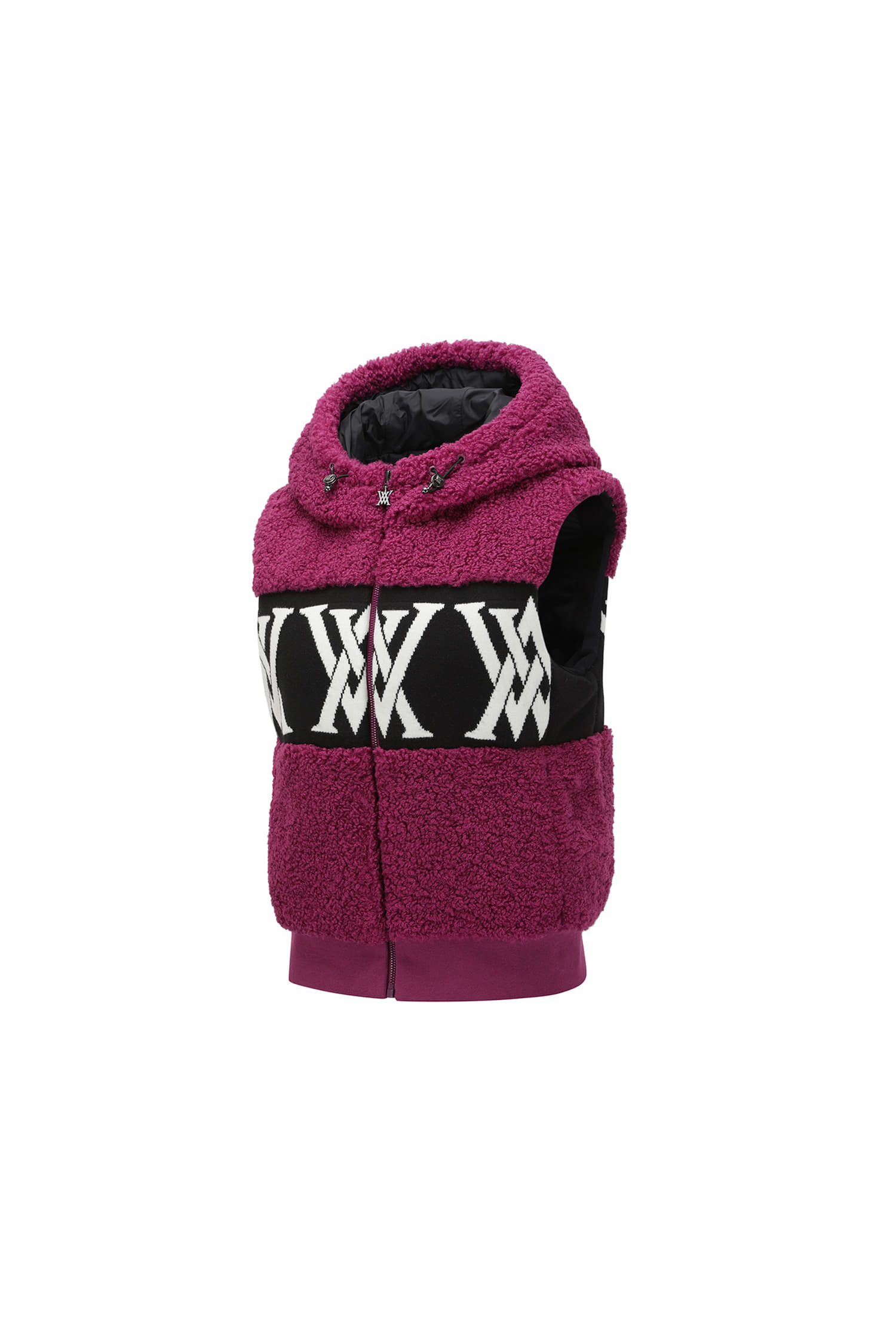 Áo vest golf nữ dáng suông màu tím mận họa tiết logo — ảnh 3