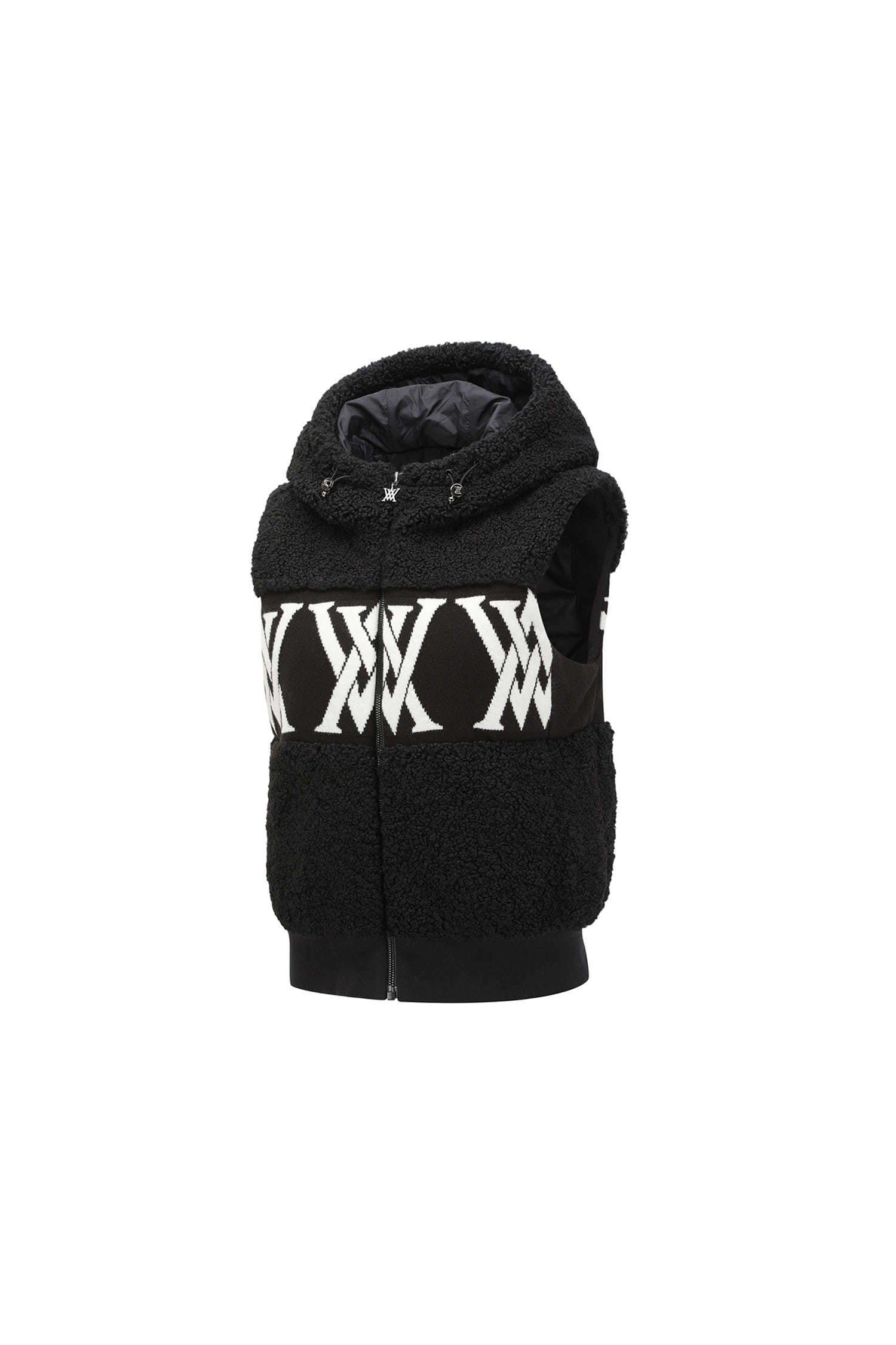 Áo vest golf nữ dáng suông màu đen phối họa tiết logo — ảnh 3