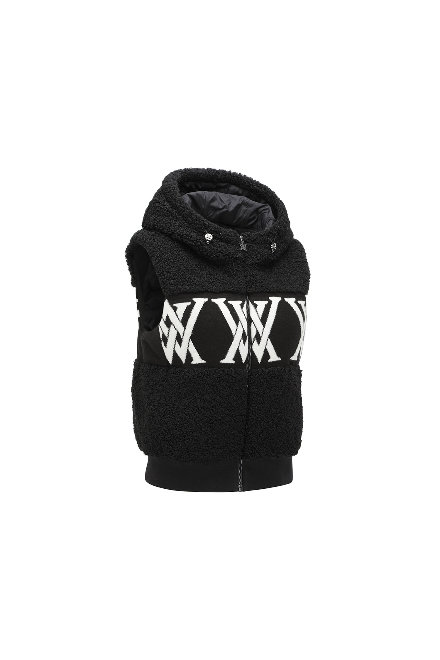 Áo vest golf nữ dáng suông màu đen phối họa tiết logo — ảnh 4