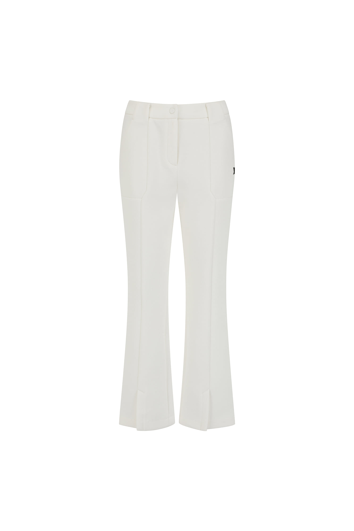 Quần golf nữ dáng bootcut xẻ gấu màu ngà — Anew | Seoul Golf Fashion