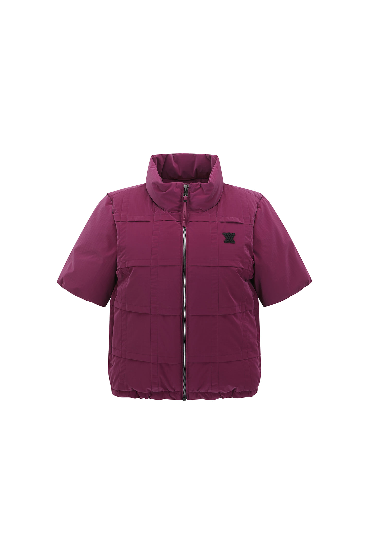 Áo khoác golf nữ tay ngắn kẻ caro màu tím mận — Anew | Seoul Golf Fashion