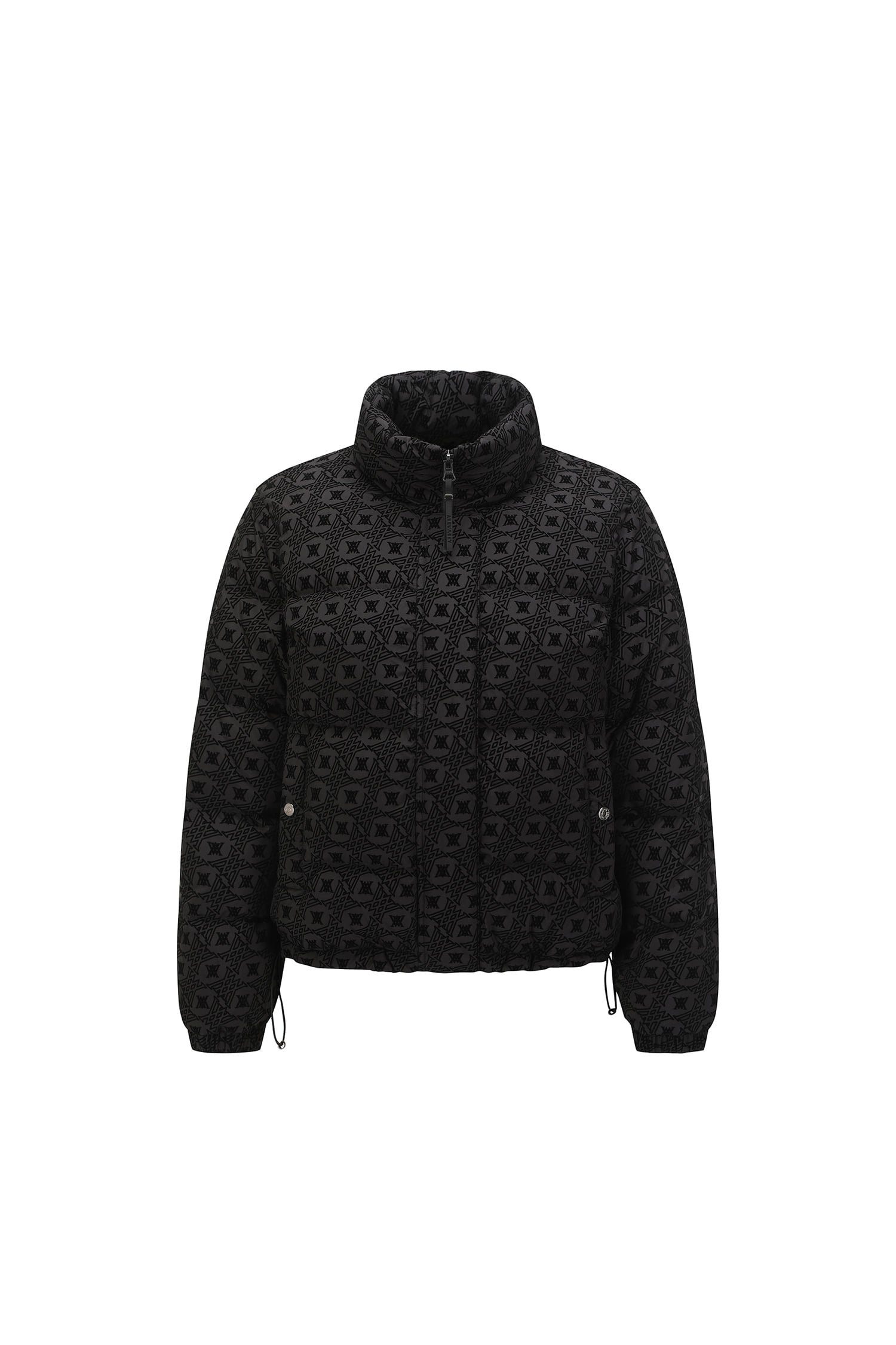 Áo khoác golf nữ dáng jumper họa tiết logo màu đen — Anew | Seoul Golf Fashion