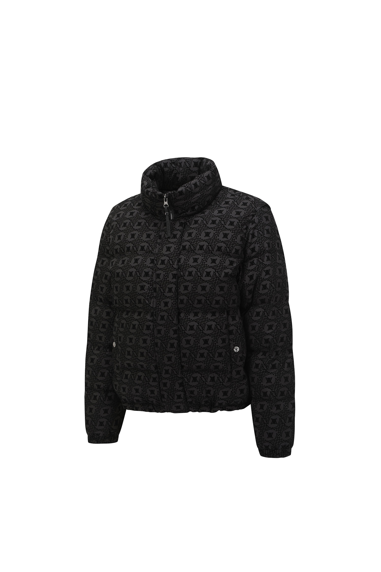 Áo khoác golf nữ dáng jumper họa tiết logo màu đen — ảnh 3