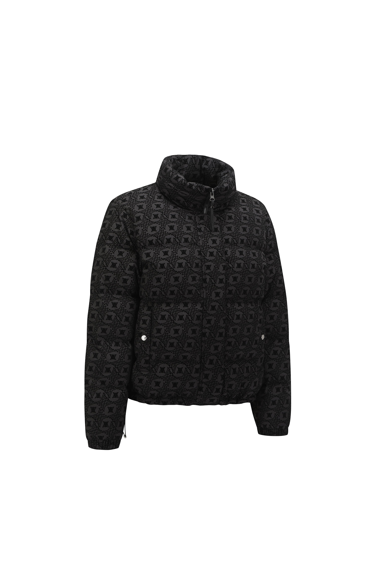 Áo khoác golf nữ dáng jumper họa tiết logo màu đen — ảnh 4