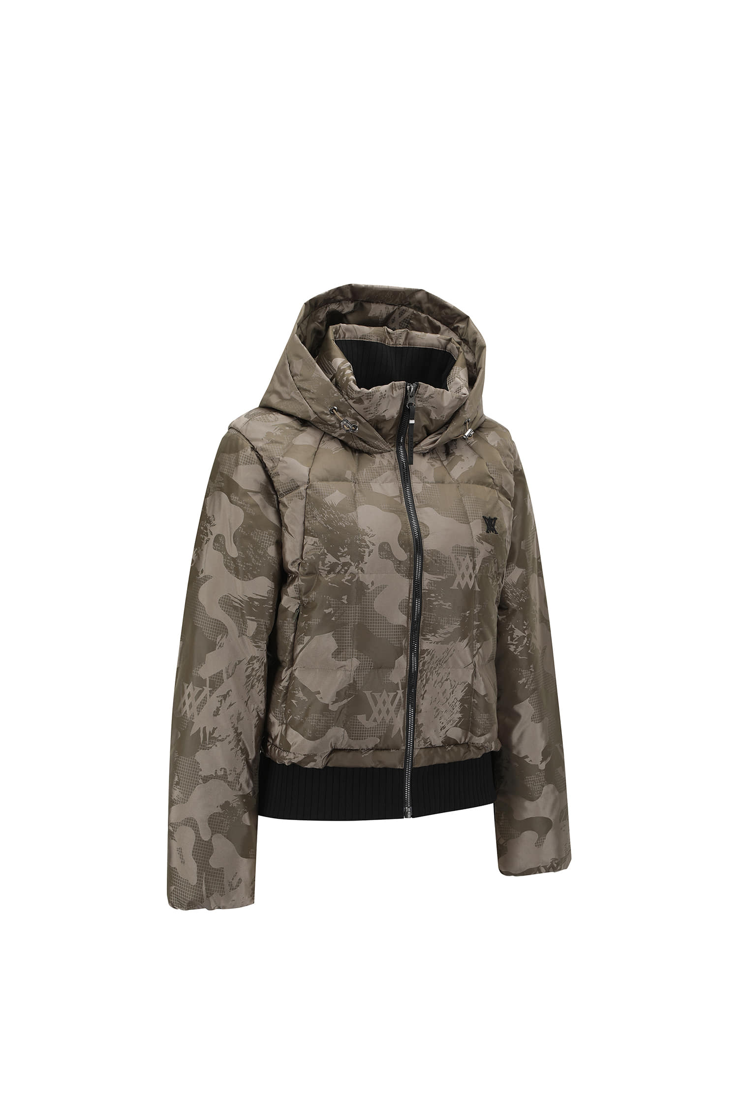 Áo khoác golf nữ họa tiết camo màu kaki — ảnh 4