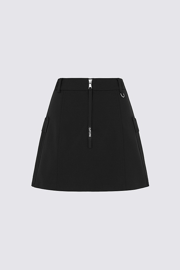 Váy golf nữ dáng A xẻ vạt màu đen — ảnh 2