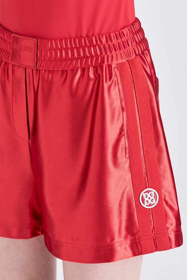 Quần short golf nữ màu đỏ phối chun lưng — ảnh 5