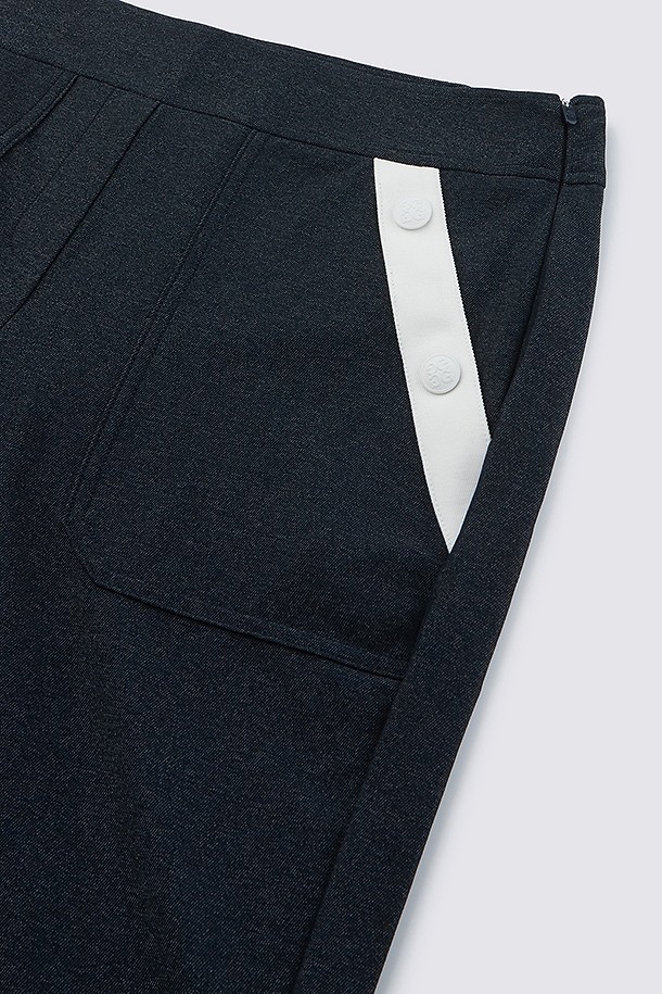 Quần golf nữ ống suông phối túi trắng xanh navy — ảnh 4