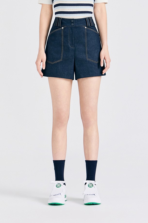 Quần short golf nữ màu xanh navy dáng suông của thương hiệu G/FORE