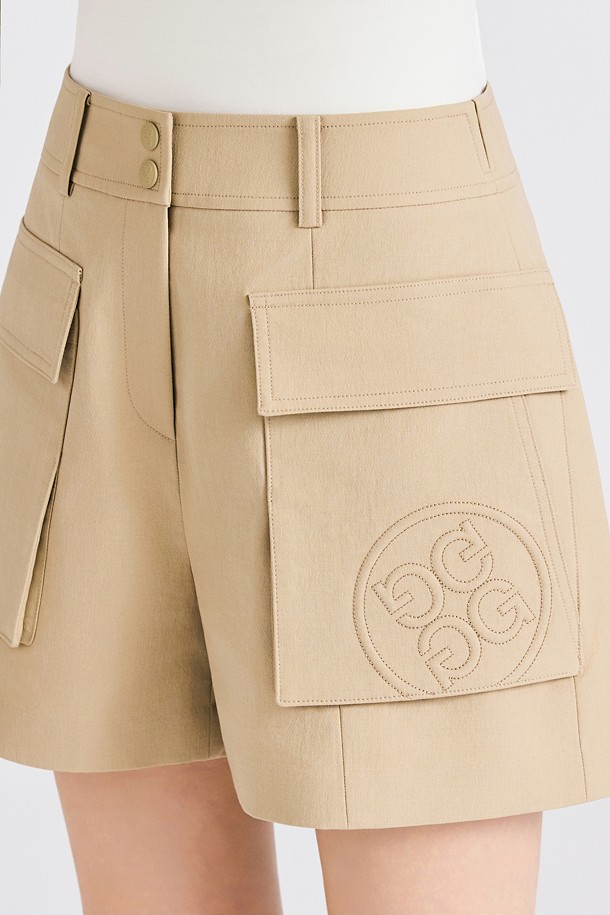 Quần short golf nữ túi hộp màu be — ảnh 5
