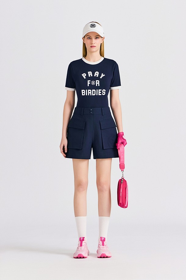 Quần short golf nữ 2 túi hộp màu xanh navy — ảnh 2