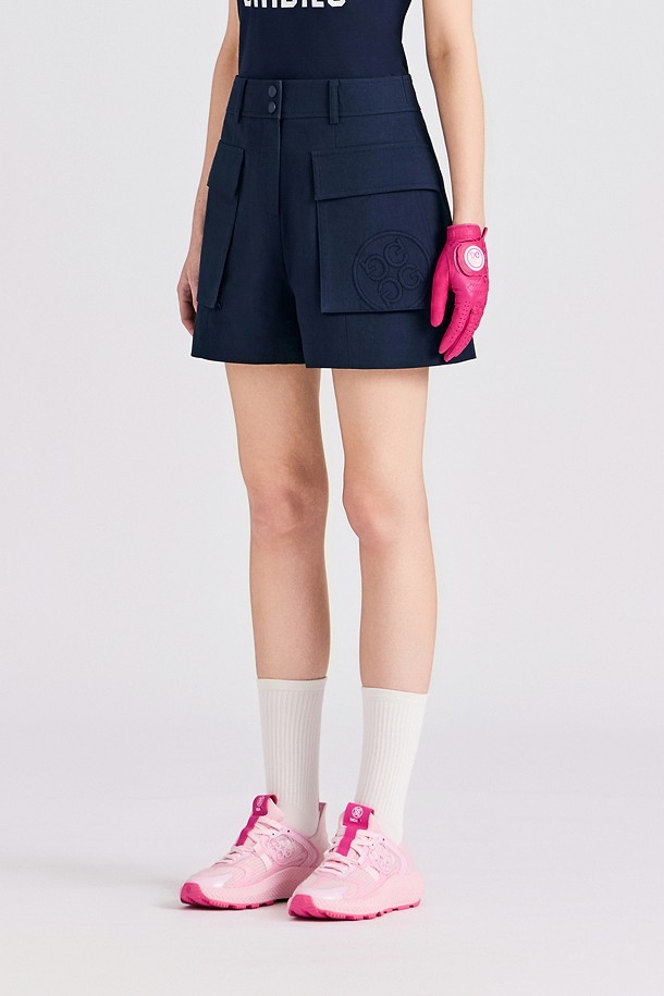 Quần short golf nữ 2 túi hộp màu xanh navy — ảnh 3