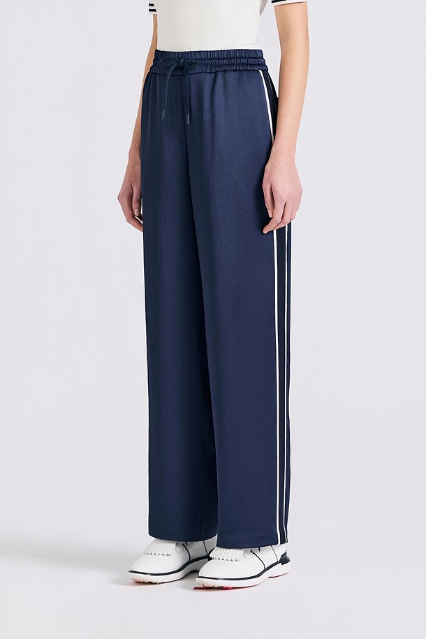 Quần golf nữ ống suông màu xanh navy viền trắng G/FORE