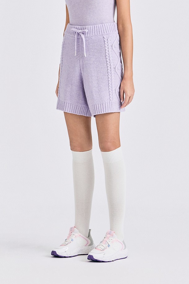 Quần short golf nữ dệt kim màu tím nhạt — ảnh 3