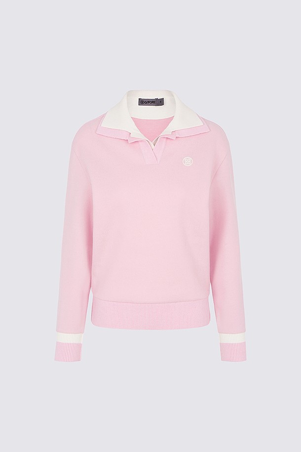 Áo golf nữ cổ bẻ xếp ly màu hồng nhạt — G/FORE | Seoul Golf Fashion