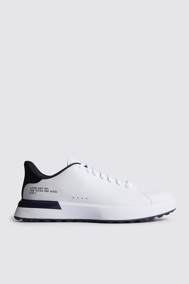 Giày golf nữ G/FORE màu trắng phối xanh navy thiết kế tối giản sang trọng
