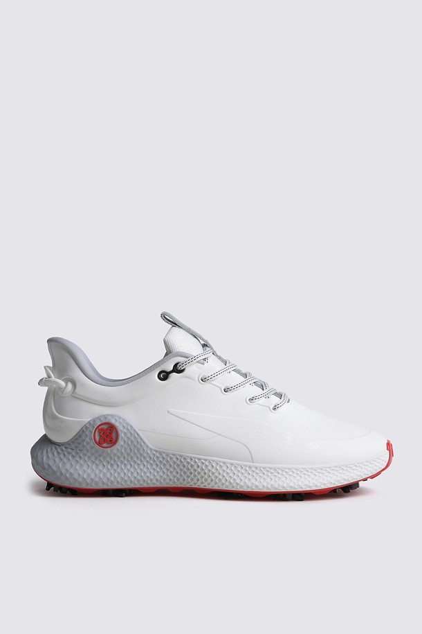 Giày golf nữ G/FORE màu trắng phối đế đỏ, kiểu dáng thể thao hiện đại