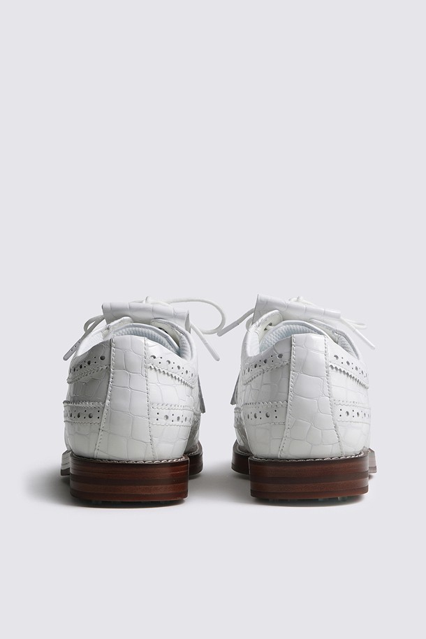 Giày golf nữ dáng Oxford họa tiết vân da trắng — ảnh 3