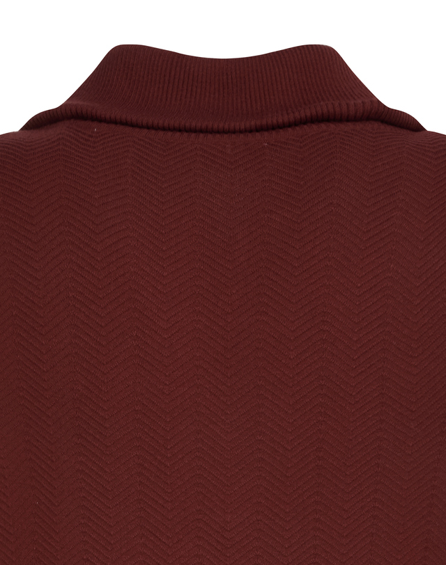Áo knit golf nữ cổ khóa nửa tay dài màu đỏ rượu vang — ảnh 5