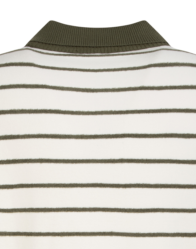 Áo knit golf nữ cổ bẻ họa tiết chú chó kem — ảnh 5