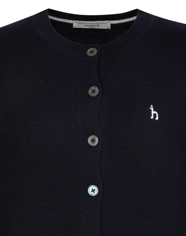 Áo knit golf nữ tay dài phối sọc trắng xanh navy — ảnh 4