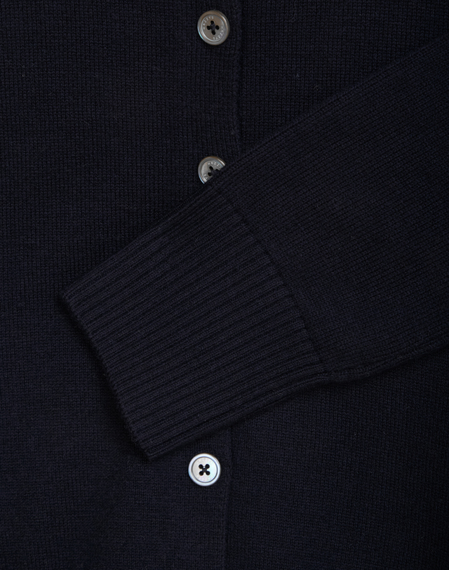 Áo knit golf nữ tay dài phối sọc trắng xanh navy — ảnh 5