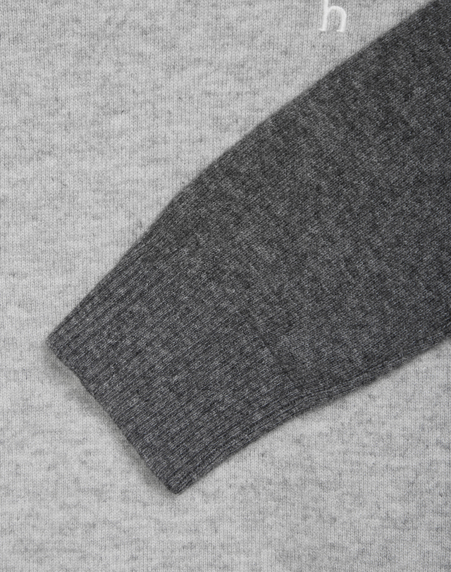 Áo knit golf nữ tay dài phối màu xám — ảnh 5