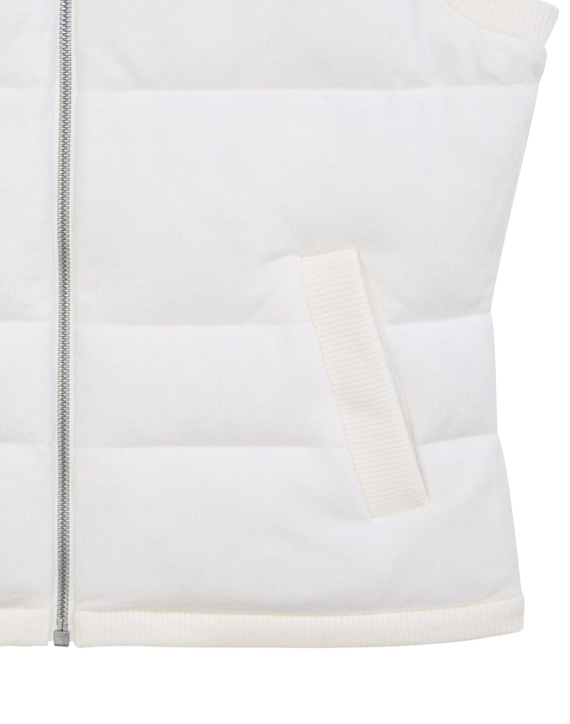 Áo gile knit golf nữ cổ cao màu ngà — ảnh 5