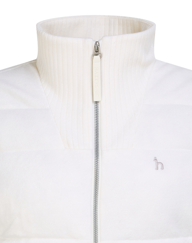 Áo gile knit golf nữ cổ cao màu ngà — ảnh 4