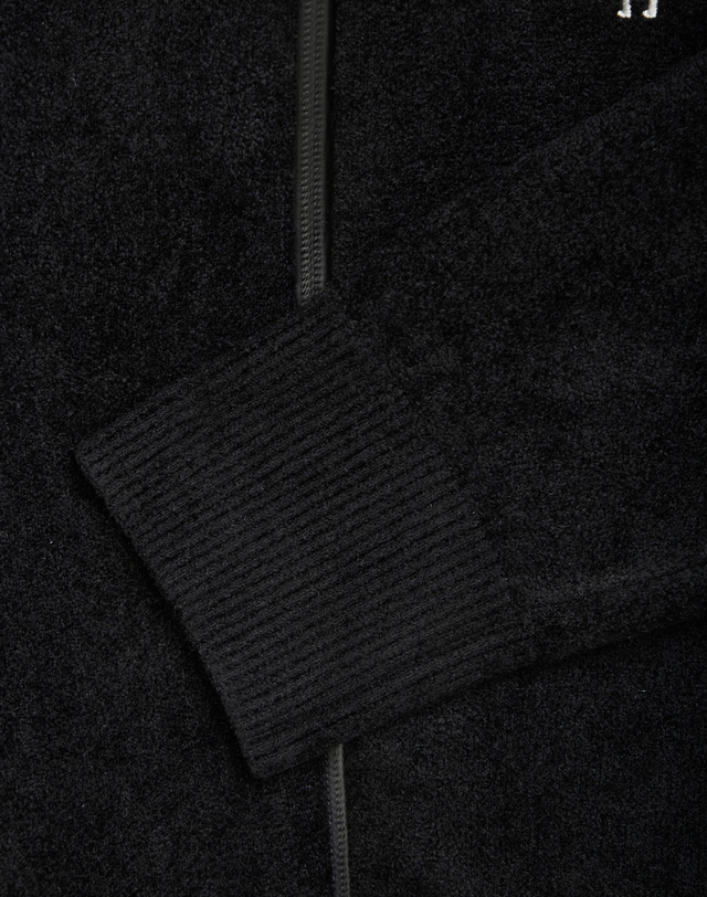 Áo knit golf nữ tay dài có mũ màu đen phối trắng — ảnh 5
