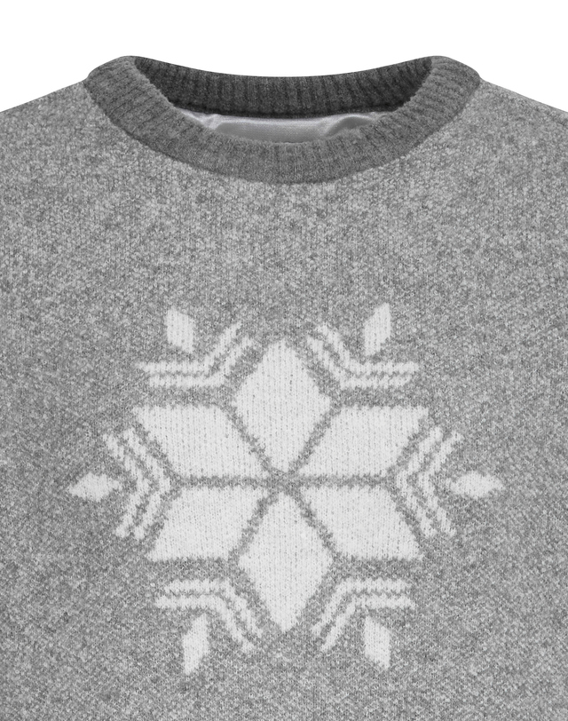Áo knit golf nữ họa tiết bông tuyết màu xám — ảnh 3
