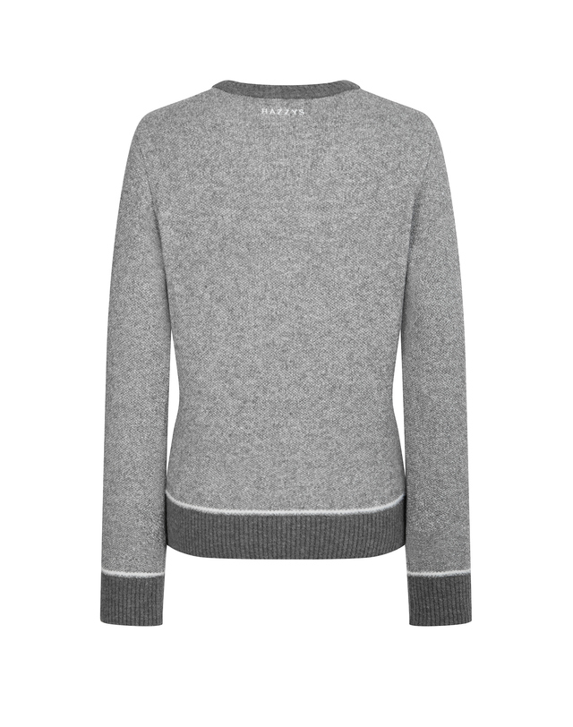 Áo knit golf nữ họa tiết bông tuyết màu xám — ảnh 2