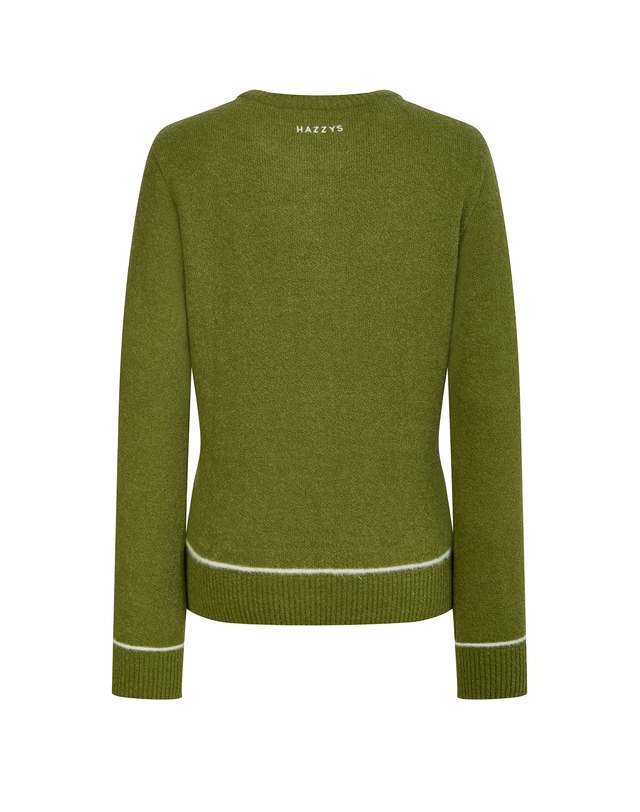 Áo knit golf nữ họa tiết bông tuyết màu xanh cốm — ảnh 2