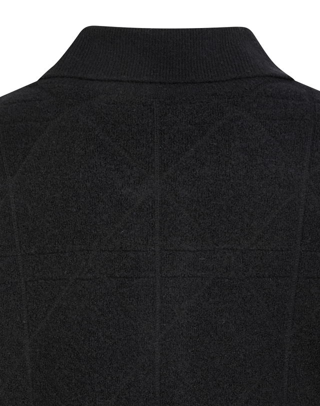 Áo knit golf nữ dáng bomber viền trắng màu đen — ảnh 6