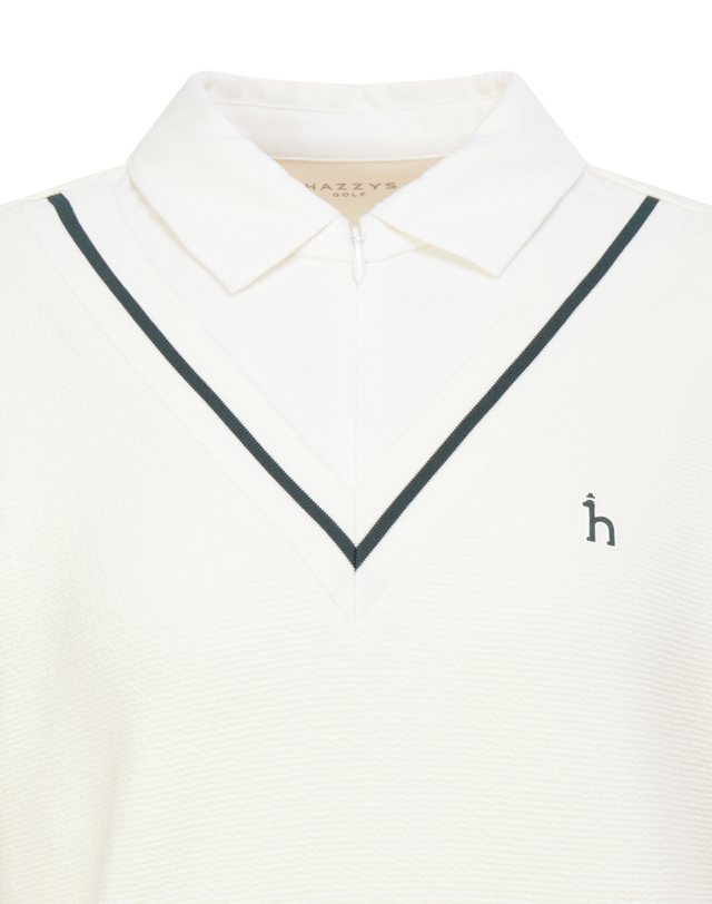 Váy liền golf nữ cổ bẻ màu kem — ảnh 3