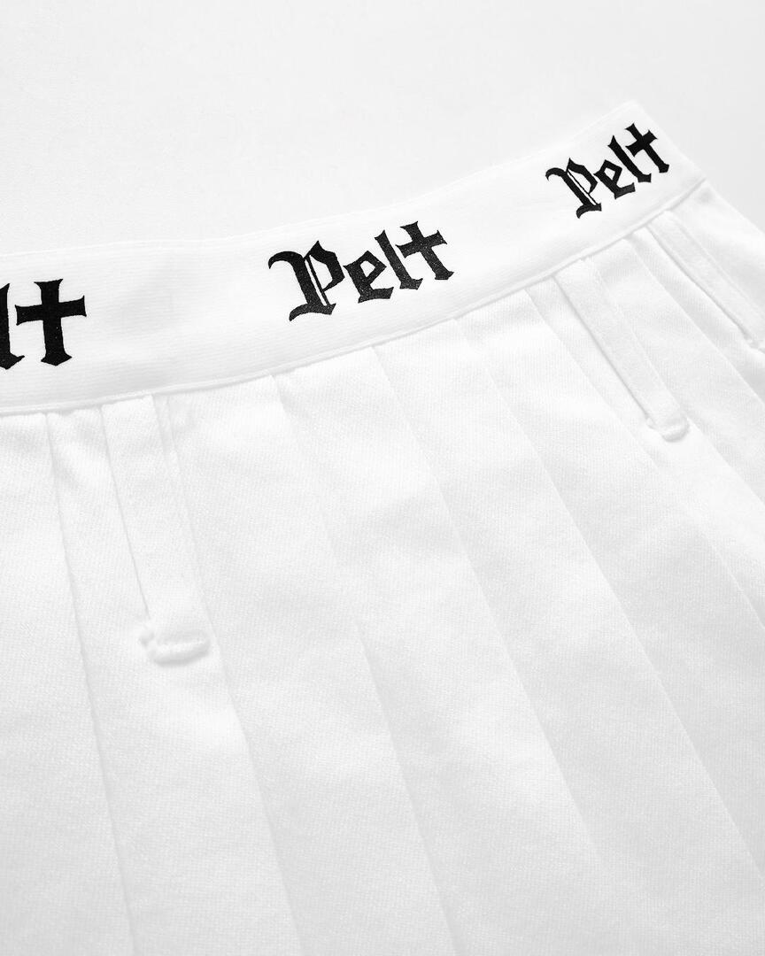 Chân váy xếp ly phối viền đen màu trắng — ảnh 6
