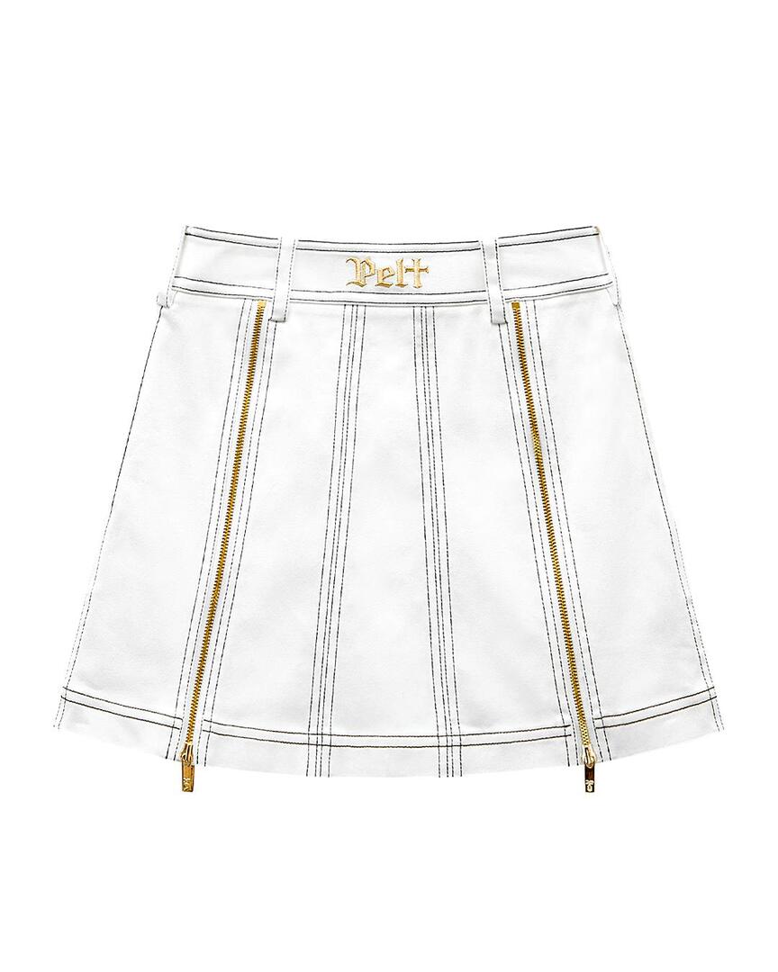 Váy golf nữ xếp ly phối nút vàng màu trắng — ảnh 3