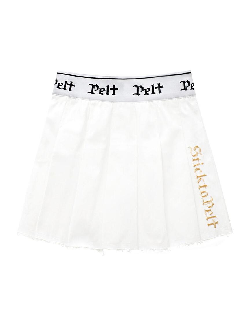 Váy golf nữ xếp ly thêu logo Pelt màu trắng — ảnh 2