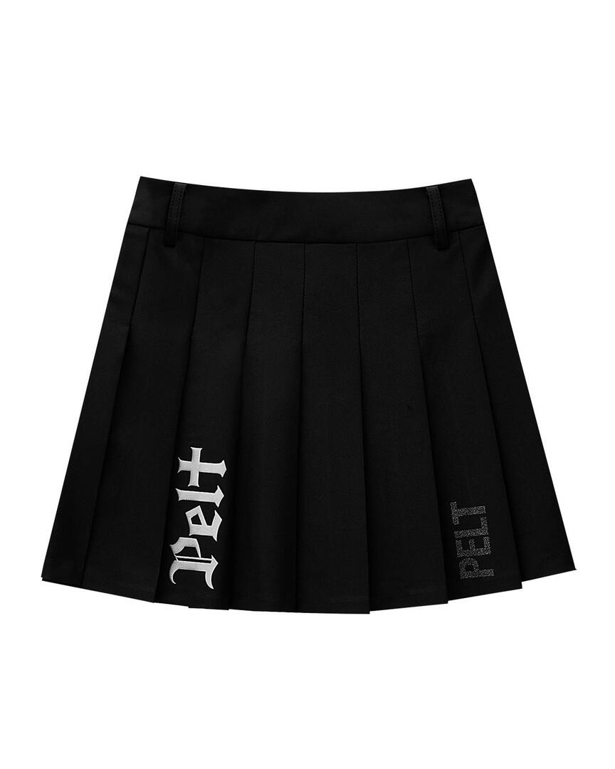 Váy golf nữ xếp ly chữ màu đen — ảnh 2