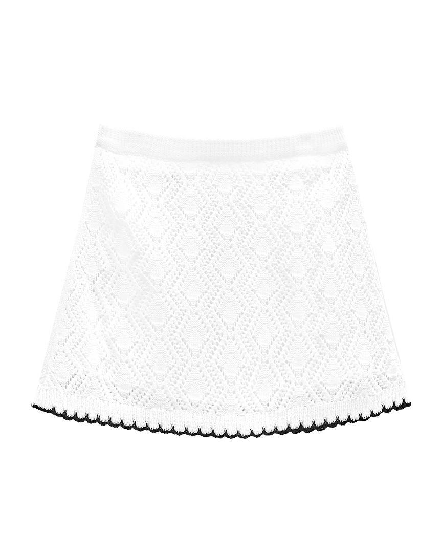 Váy golf nữ dáng chữ A họa tiết ren trắng viền đen — ảnh 2